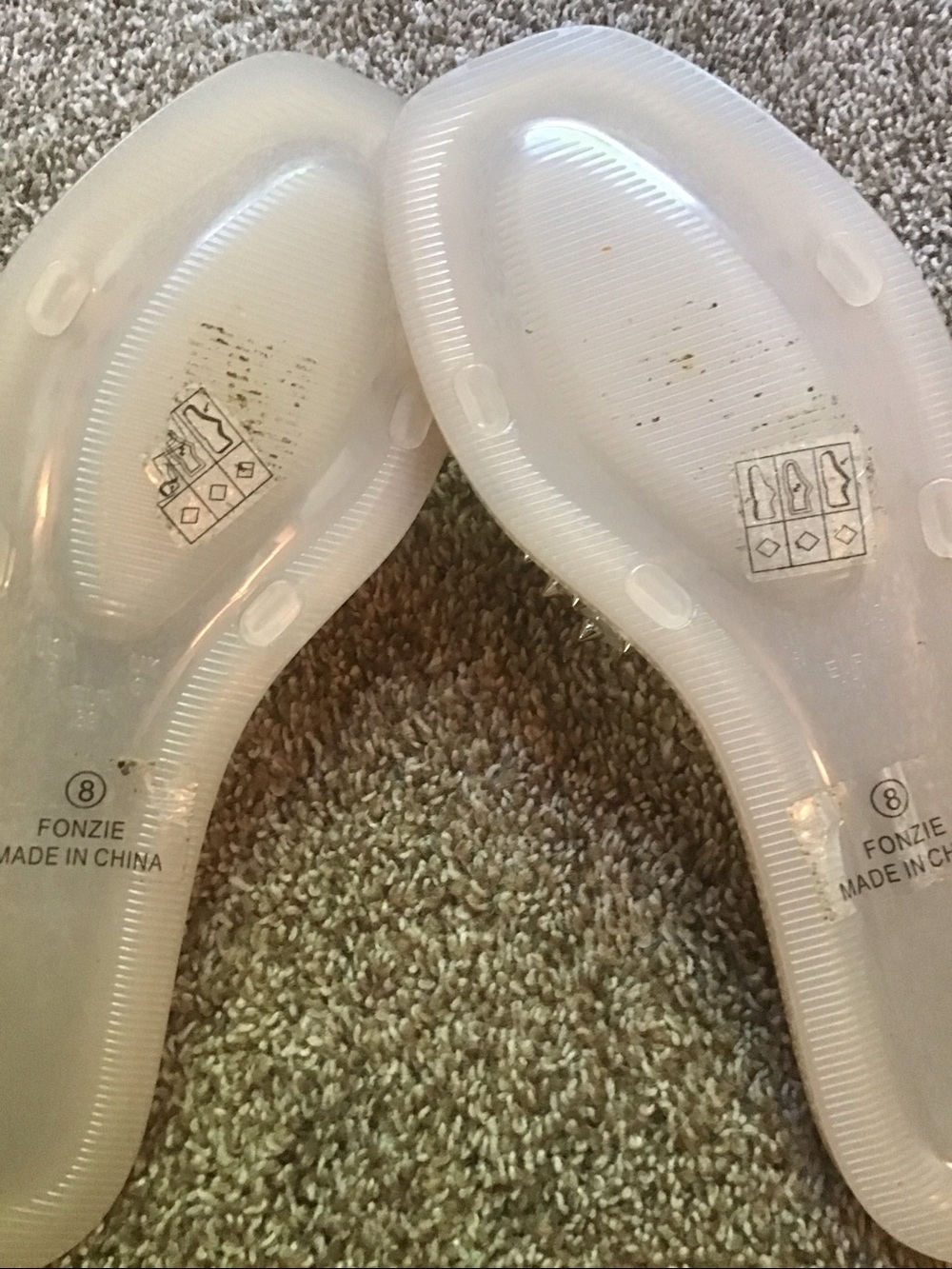 Nicole Miller Jelly Slide Sandals Womens 8 Clear Gold Studded Rhinestone - Picture 4 of 4